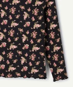 Haut fille à fleurs manches longues