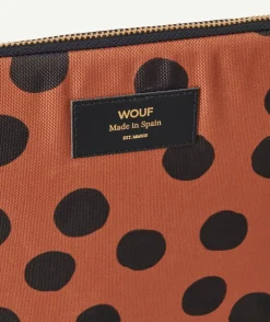 Housse d'ordinateur marron à pois 13 et 14 pouces