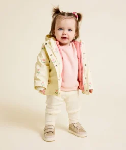 Imperméable 2 en 1 doudoune sans manches imprimé fleurs et rose