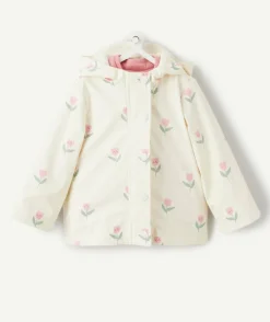 Imperméable 2 en 1 doudoune sans manches imprimé fleurs et rose