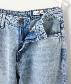 Jean fille baggy bleu delavé