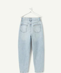 Jean fille balloon denim délavé