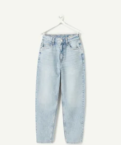 Jean fille balloon denim délavé