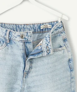 Jean fille balloon denim délavé