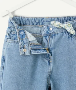 Jean fille denim bleu coupe balloon