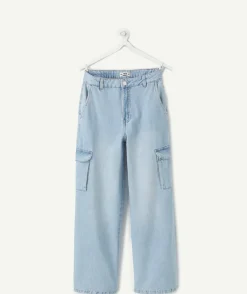 Jean fille droit bleu clair