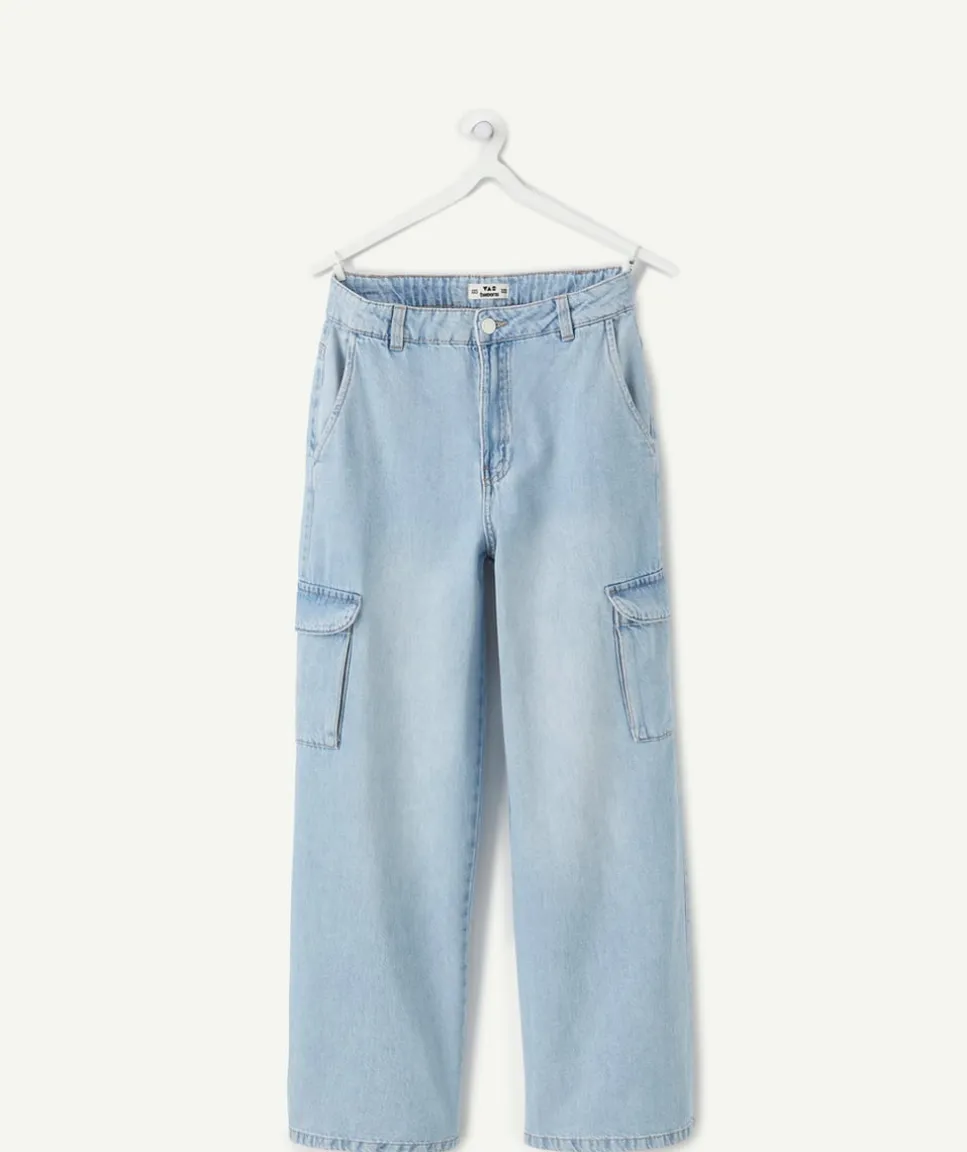 Jean fille droit bleu clair