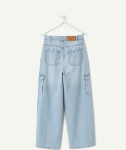 Jean fille droit bleu clair