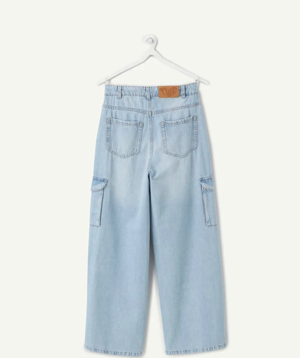 Jean fille droit bleu clair