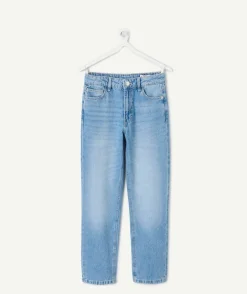 Jean fille droit bleu moyen