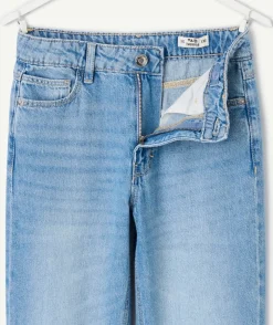 Jean fille droit bleu moyen
