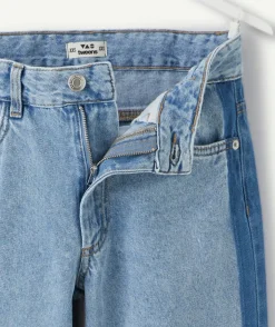 Jean fille droit denim bleu