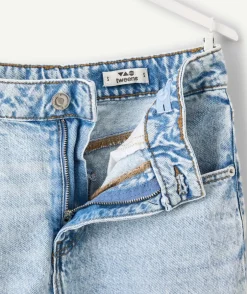 Jean fille droit denim clair