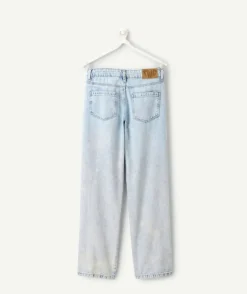 Jean fille droit denim clair