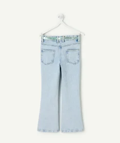Jean fille flared denim bleu