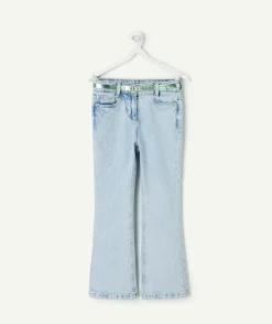 Jean fille flared denim bleu