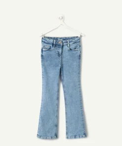 Jean fille flare denim bleu