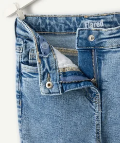 Jean fille flare denim bleu