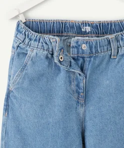 Jean fille large denim bleu