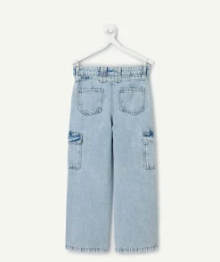 Jean fille large denim bleu