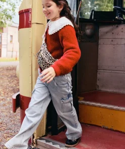 Jean fille large denim bleu