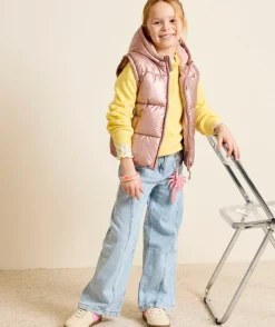 Jean fille large denim bleu clair