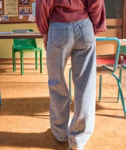 Jean fille large denim clair