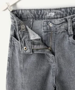 Jean fille large denim gris