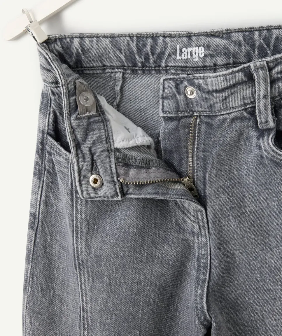 Jean fille large denim gris