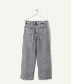 Jean fille large denim gris