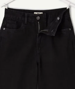 Jean fille large noir patchs étoiles