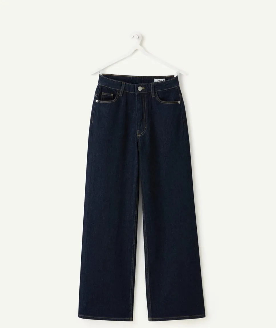 Jean fille wide leg denim brut