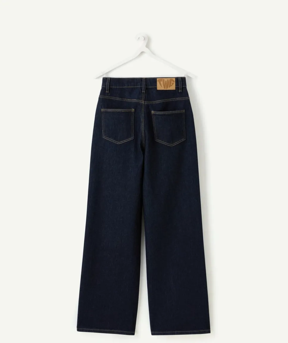 Jean fille wide leg denim brut