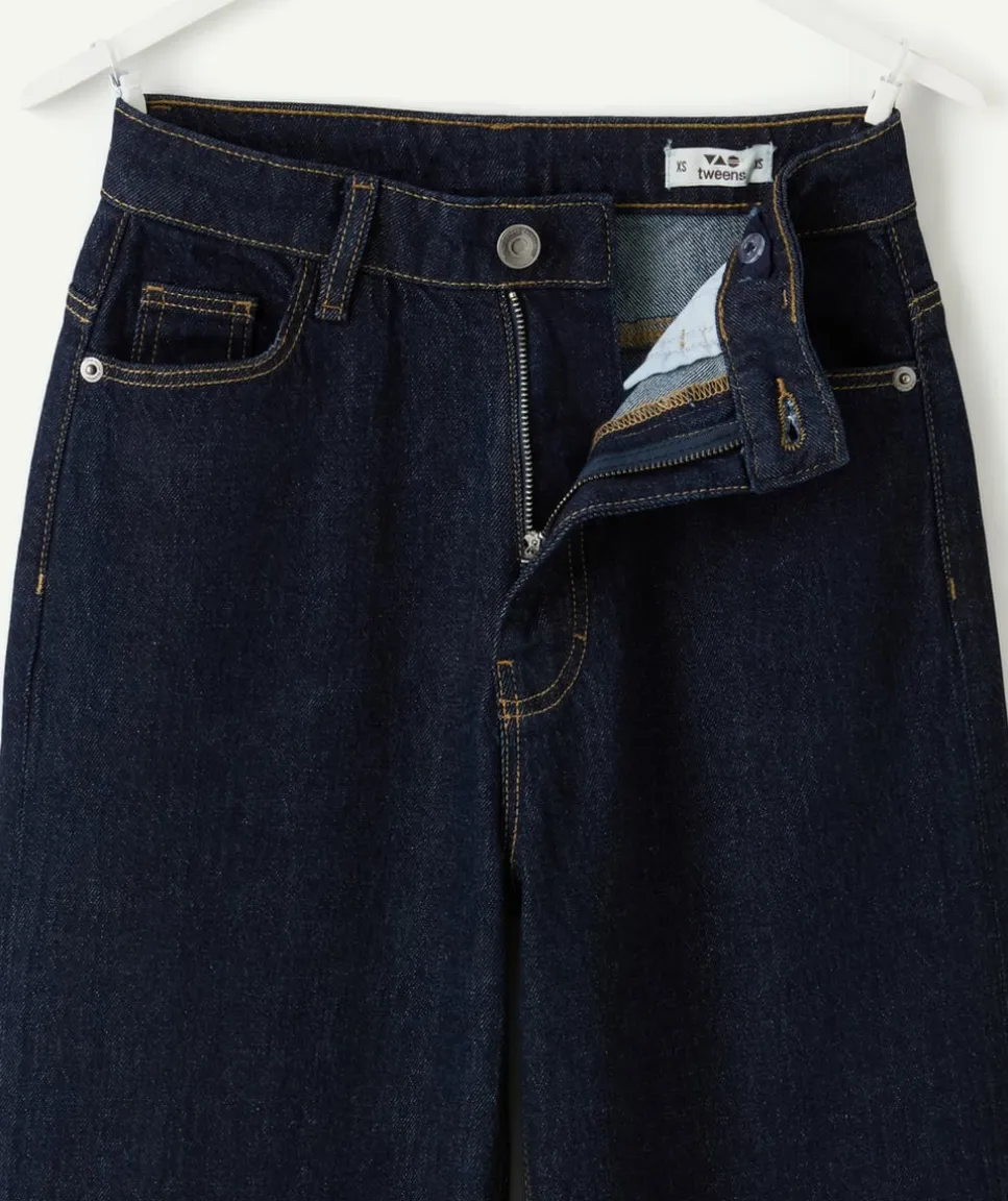 Jean fille wide leg denim brut