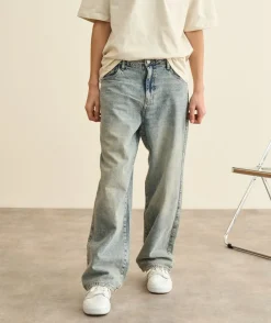 Jean garçon baggy bleu délavé