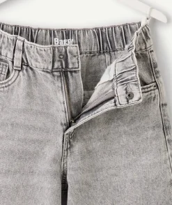 Jean garçon baggy denim gris