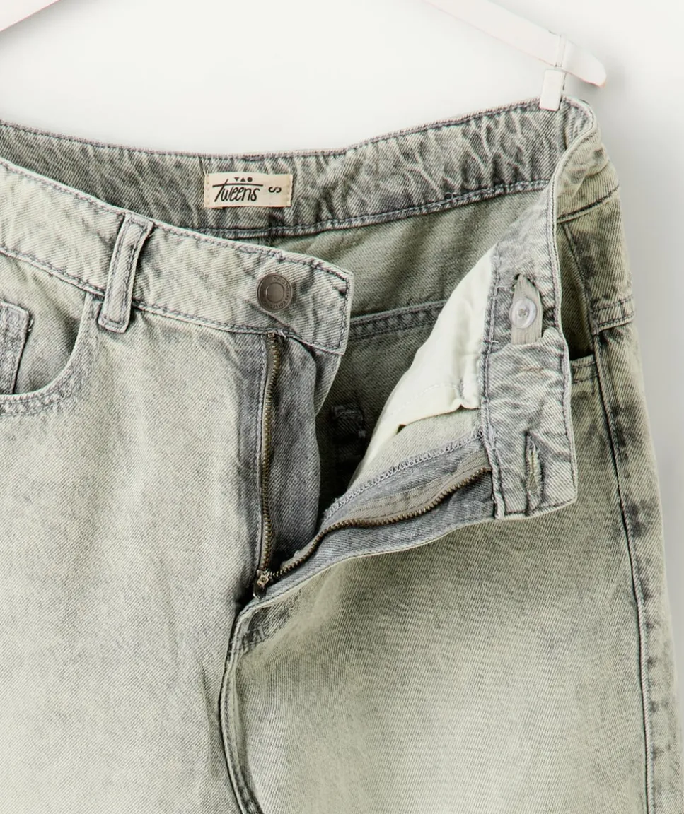 Jean garçon baggy gris délavé