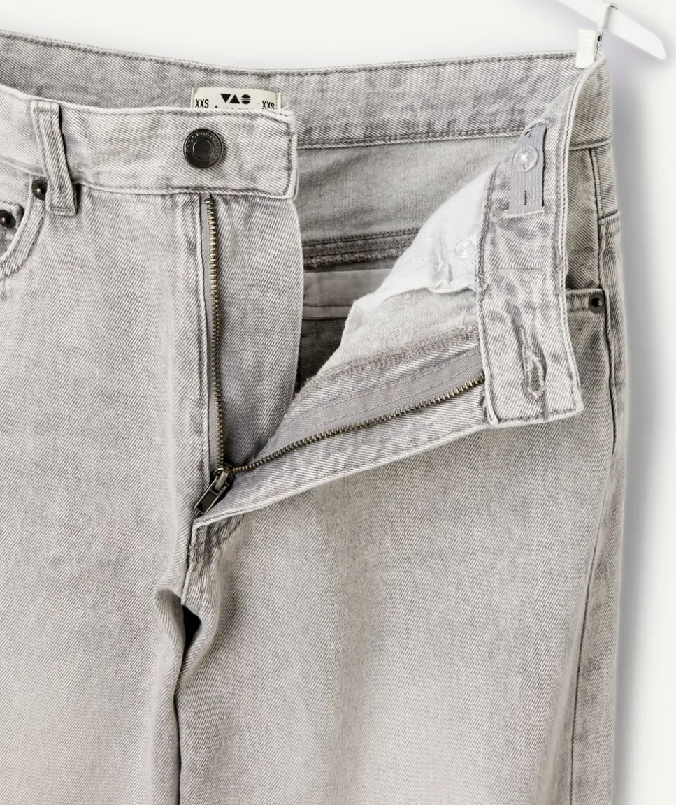 Jean garçon baggy gris délavé