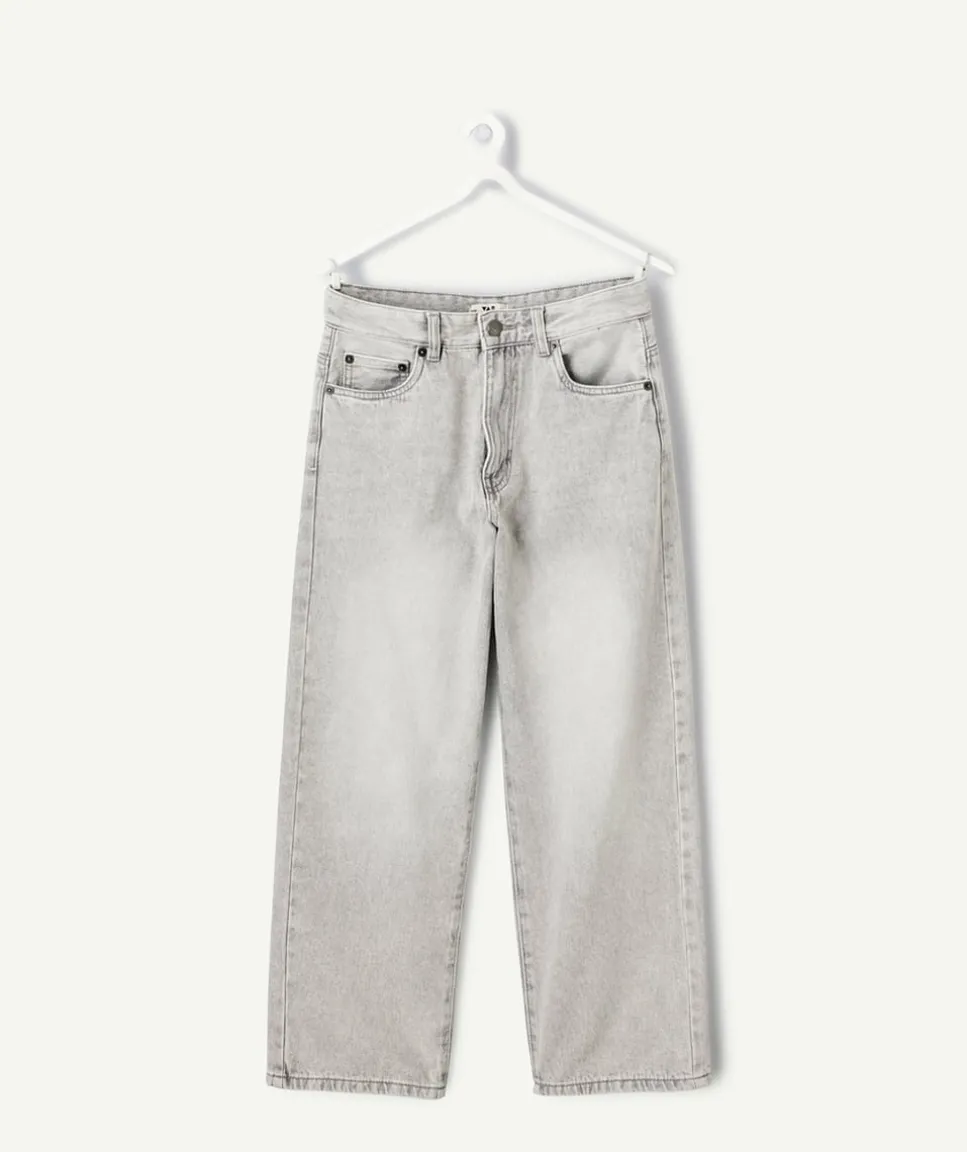 Jean garçon baggy gris délavé