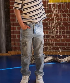 Jean garçon droit denim bleu