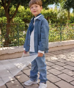 Jean garçon droit denim bleu