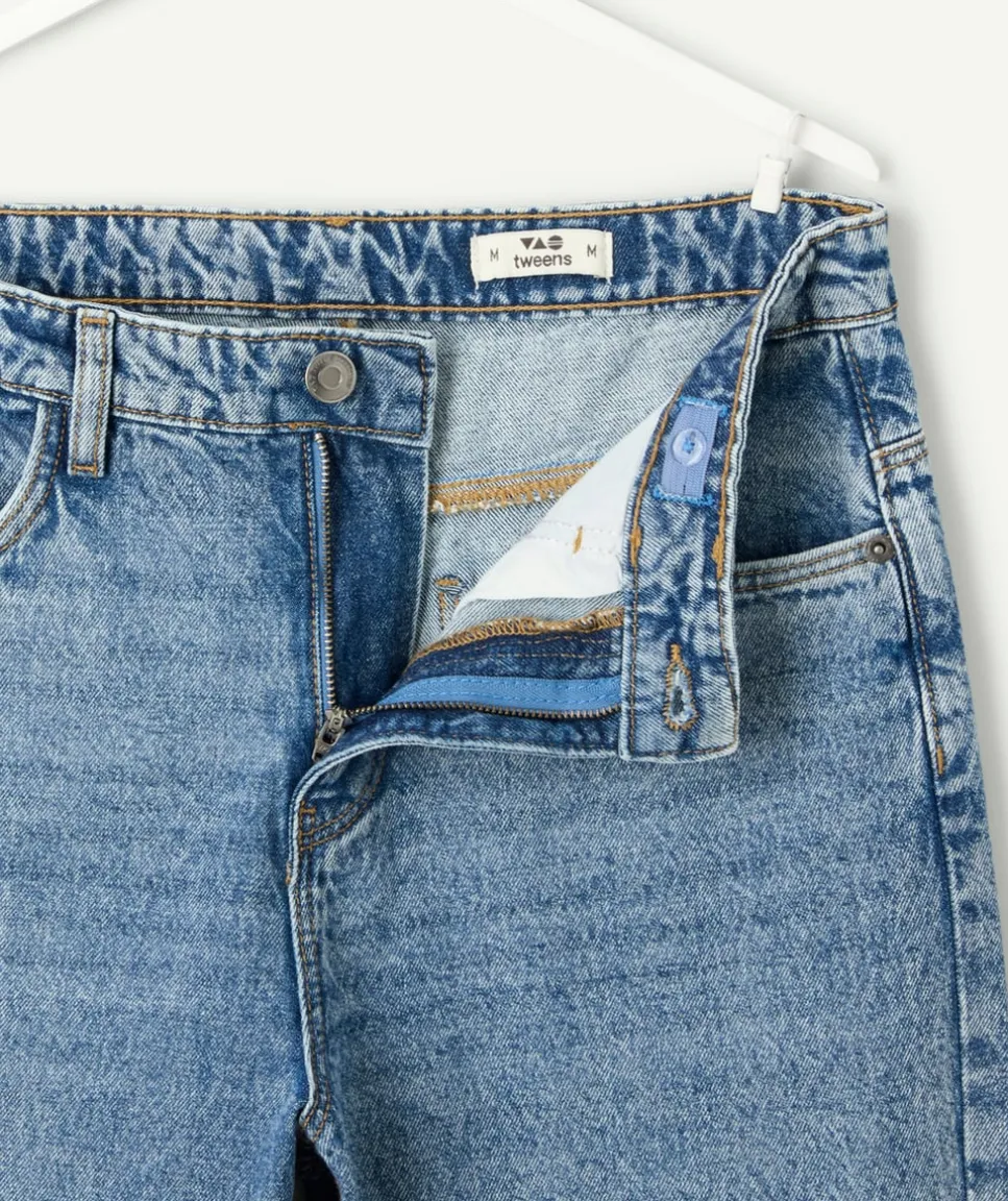 Jean garçon droit denim bleu