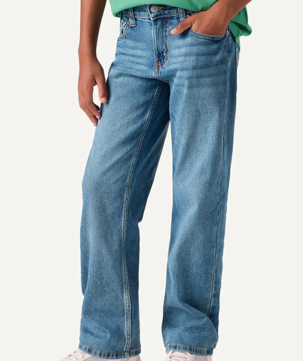 Jean garçon droit denim bleu