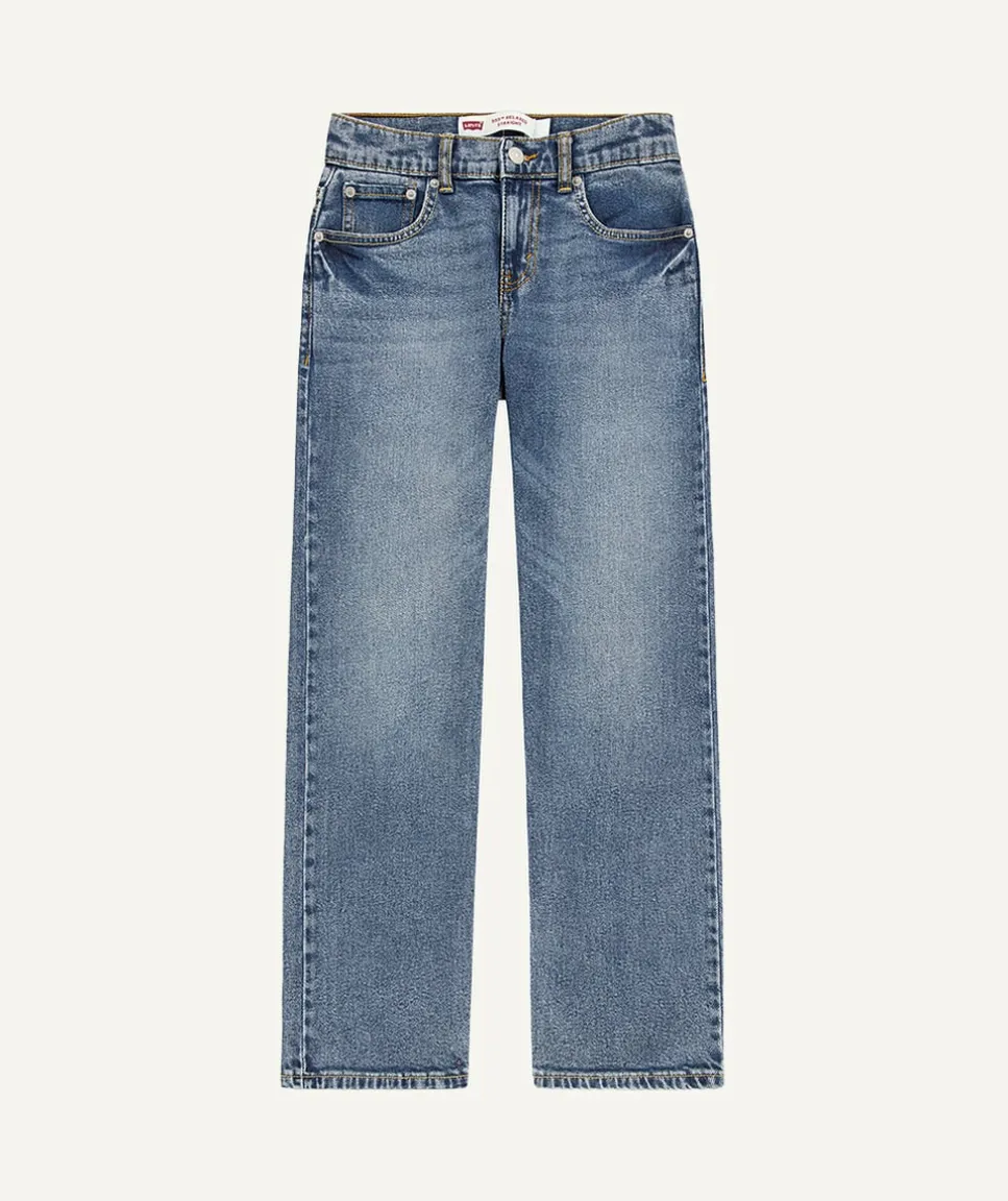 Jean garçon droit denim bleu