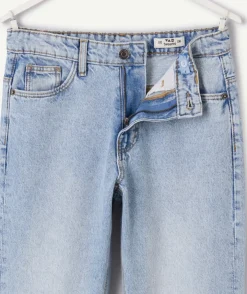 Jean garçon droit denim délavé