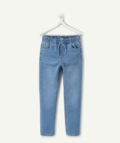Jean garçon slim bleu avec cordon