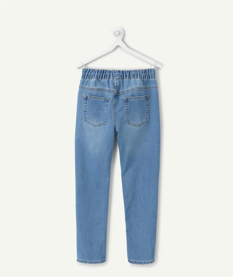 Jean garçon slim bleu avec cordon