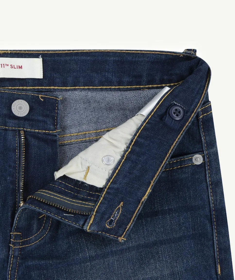 Jean garçon slim denim bleu
