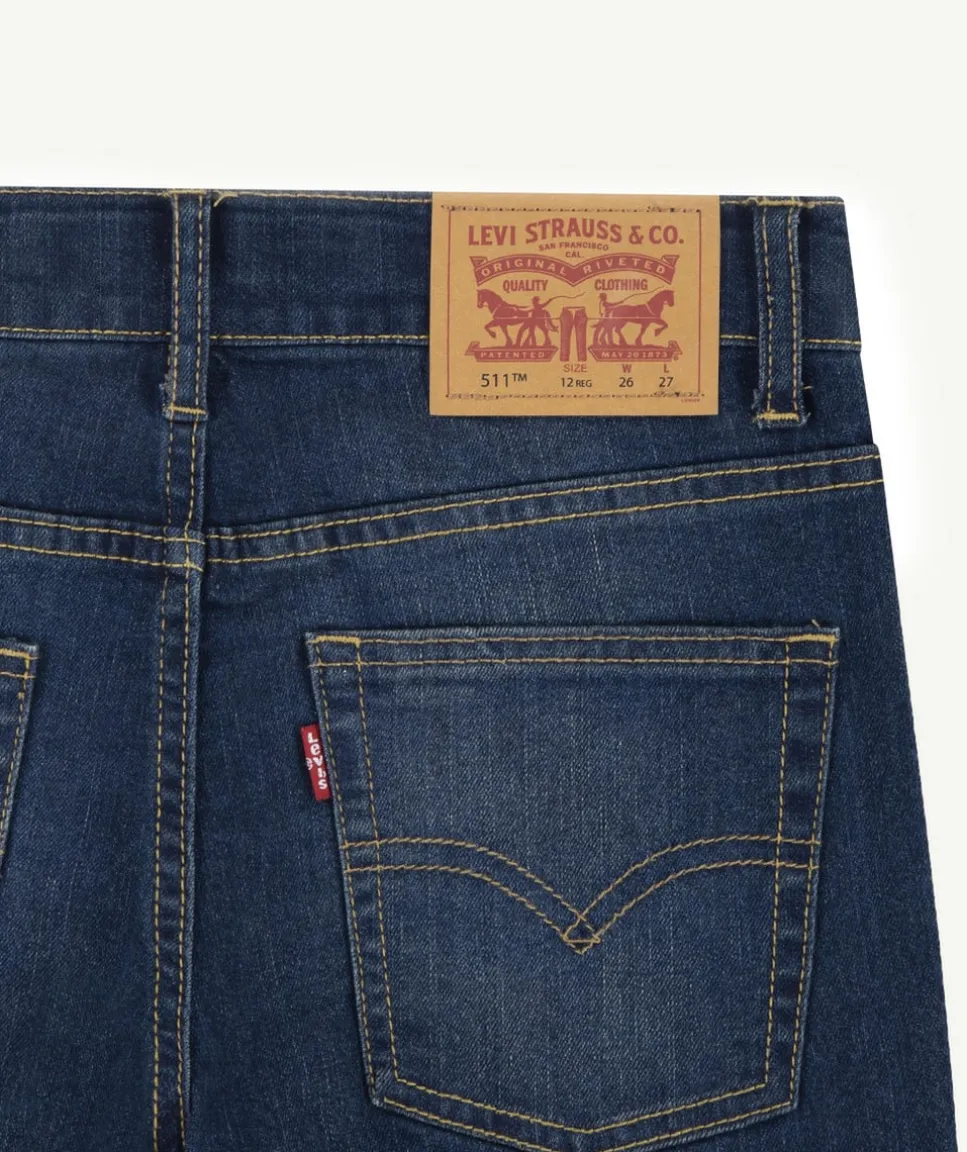 Jean garçon slim denim bleu