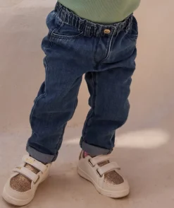 Jean relax bleu pour bébé fille